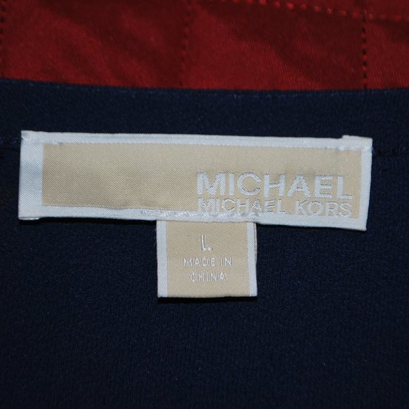 Michael Kors Silver Studded Navy Hi-low Top - L - Picture 8 of 12